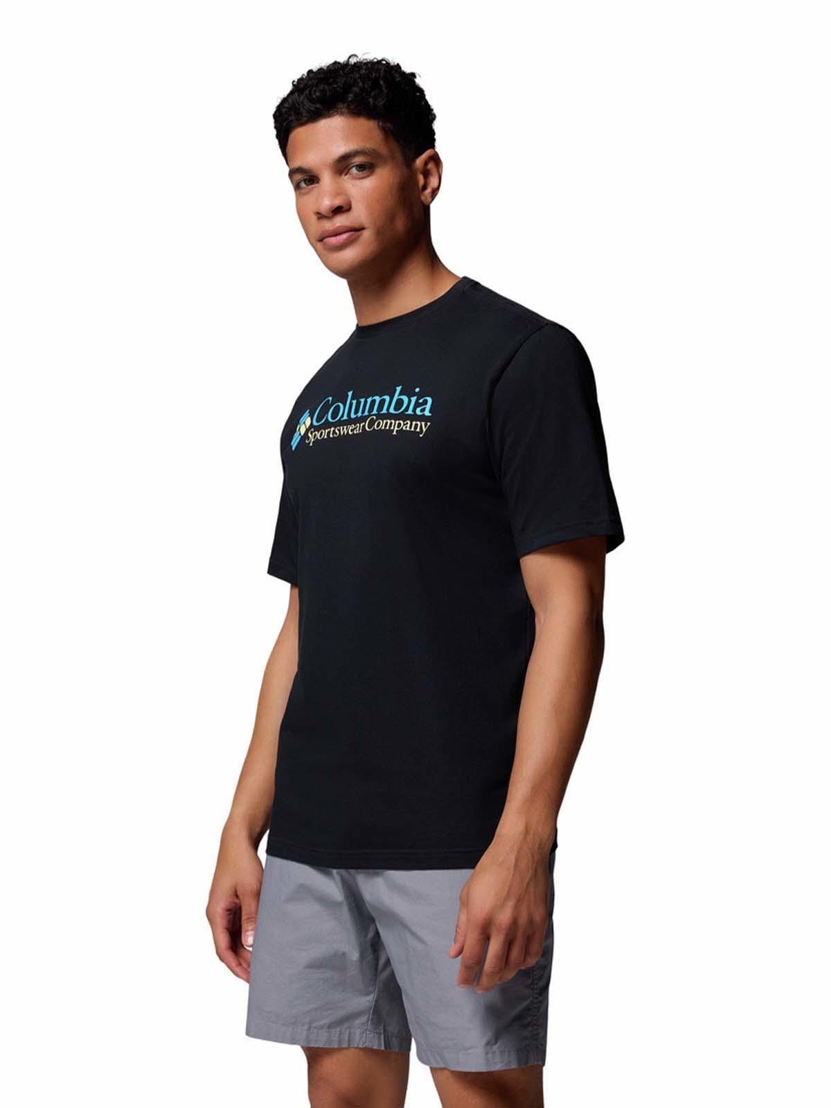 Polera M/C Hombre CSC Basic Logo Negro Columbia-1