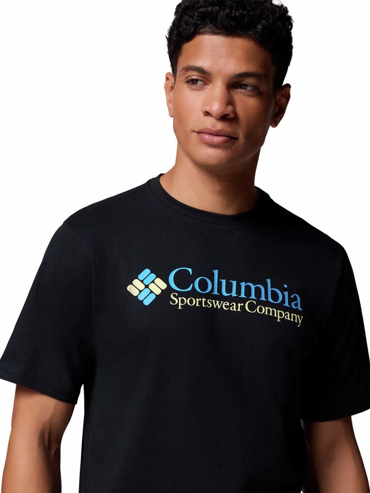 Polera M/C Hombre CSC Basic Logo Negro Columbia-3