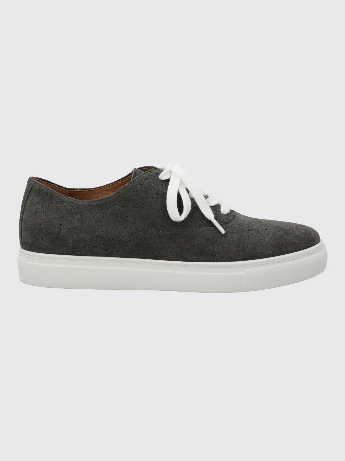 Zapatilla Cuero Mujer Wenx Gris-1