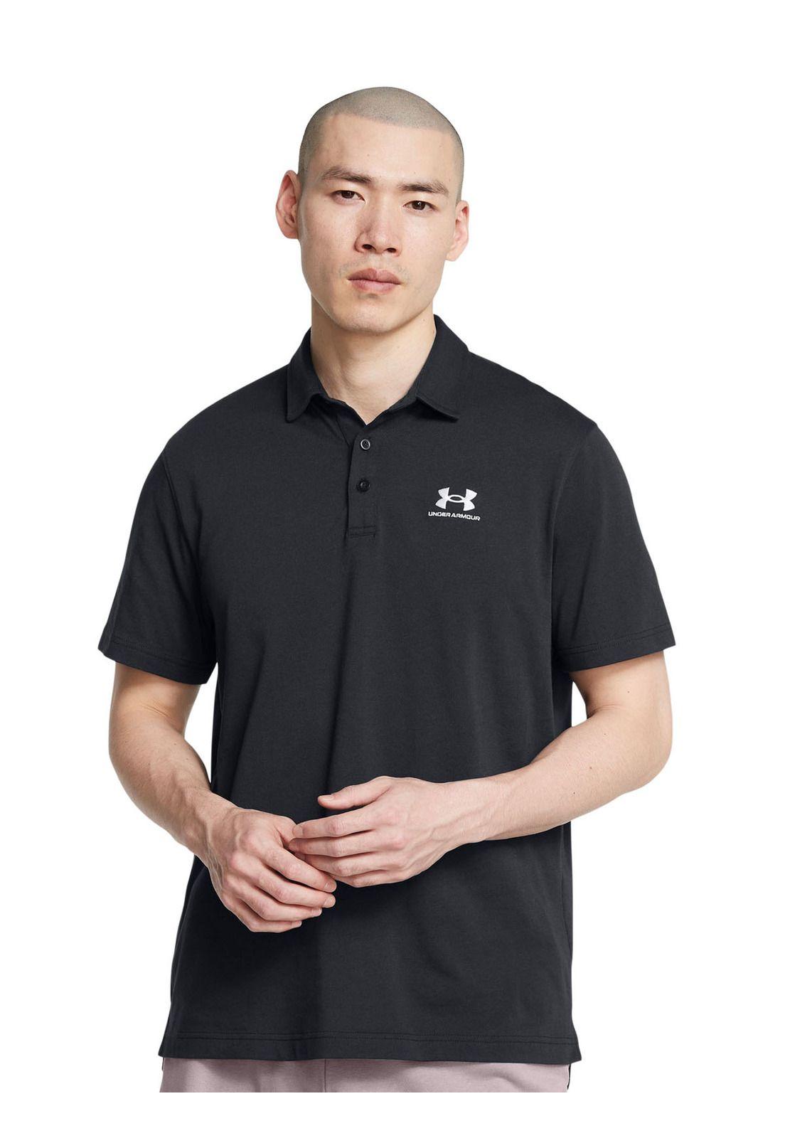 Polo UA Icon para hombre Negro-3