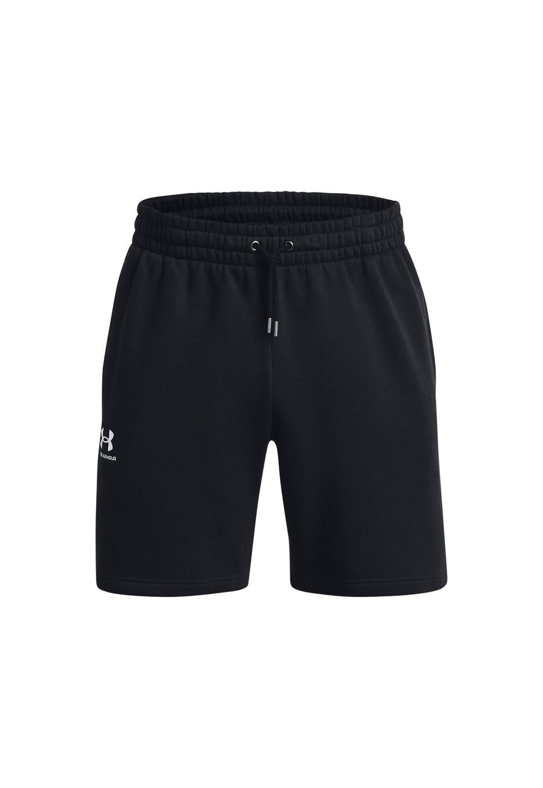 Shorts de vellón UA Essential hombre Negro-0