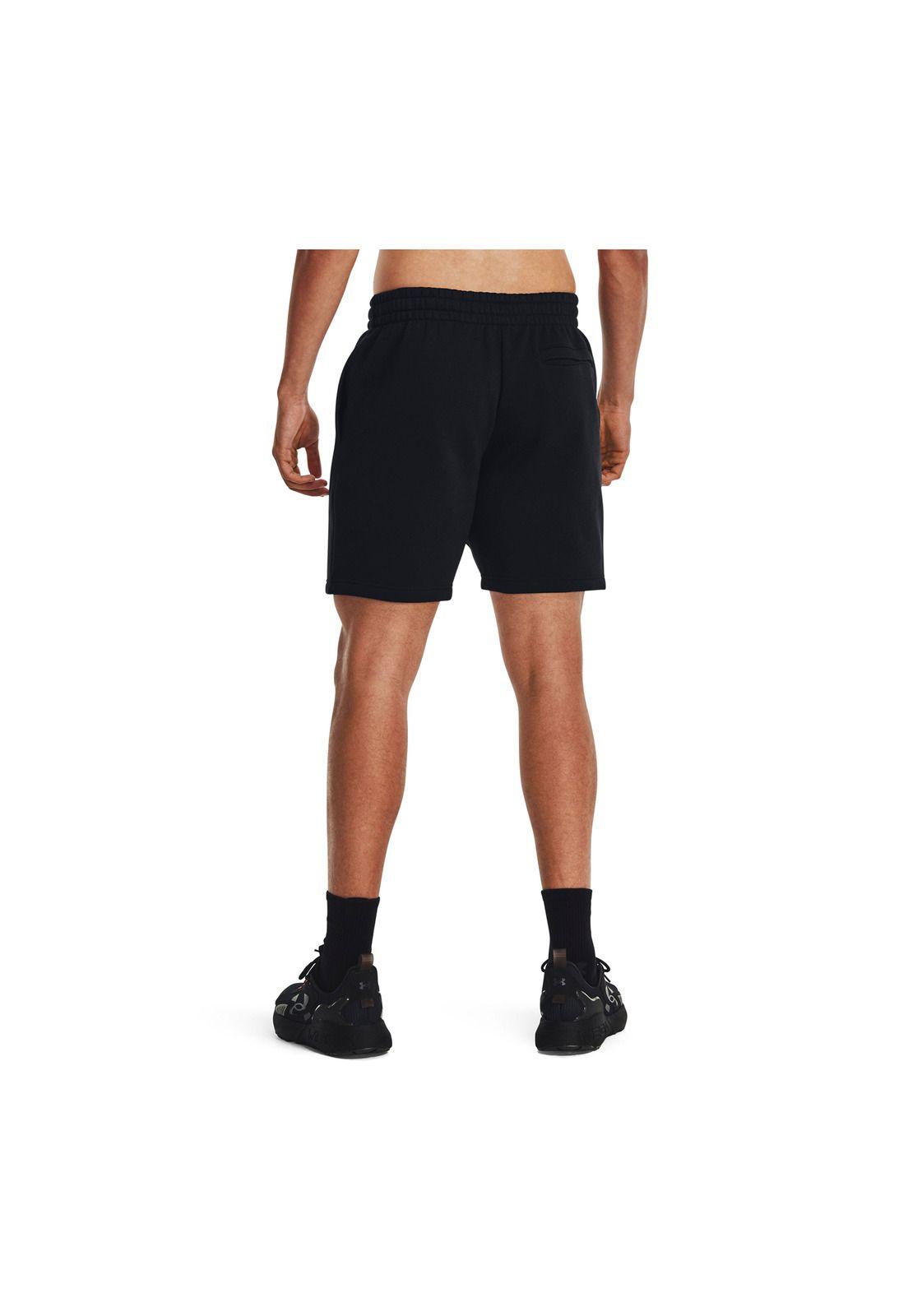 Shorts de vellón UA Essential hombre Negro-4