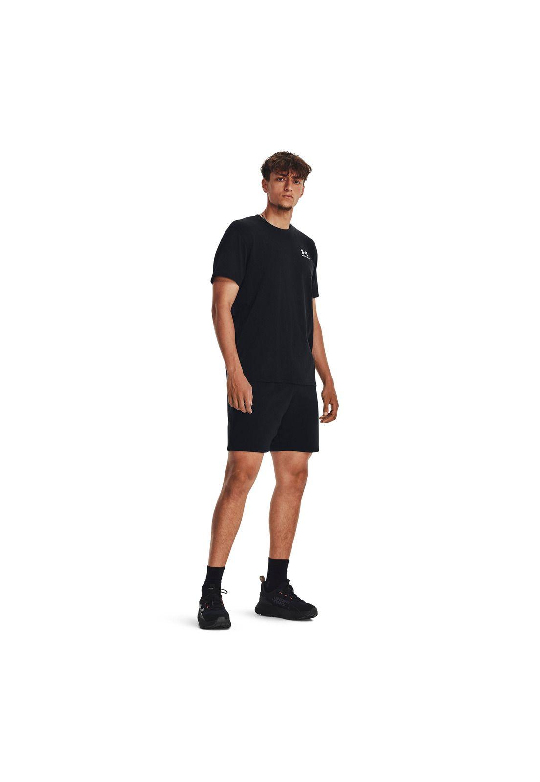 Shorts de vellón UA Essential hombre Negro-5