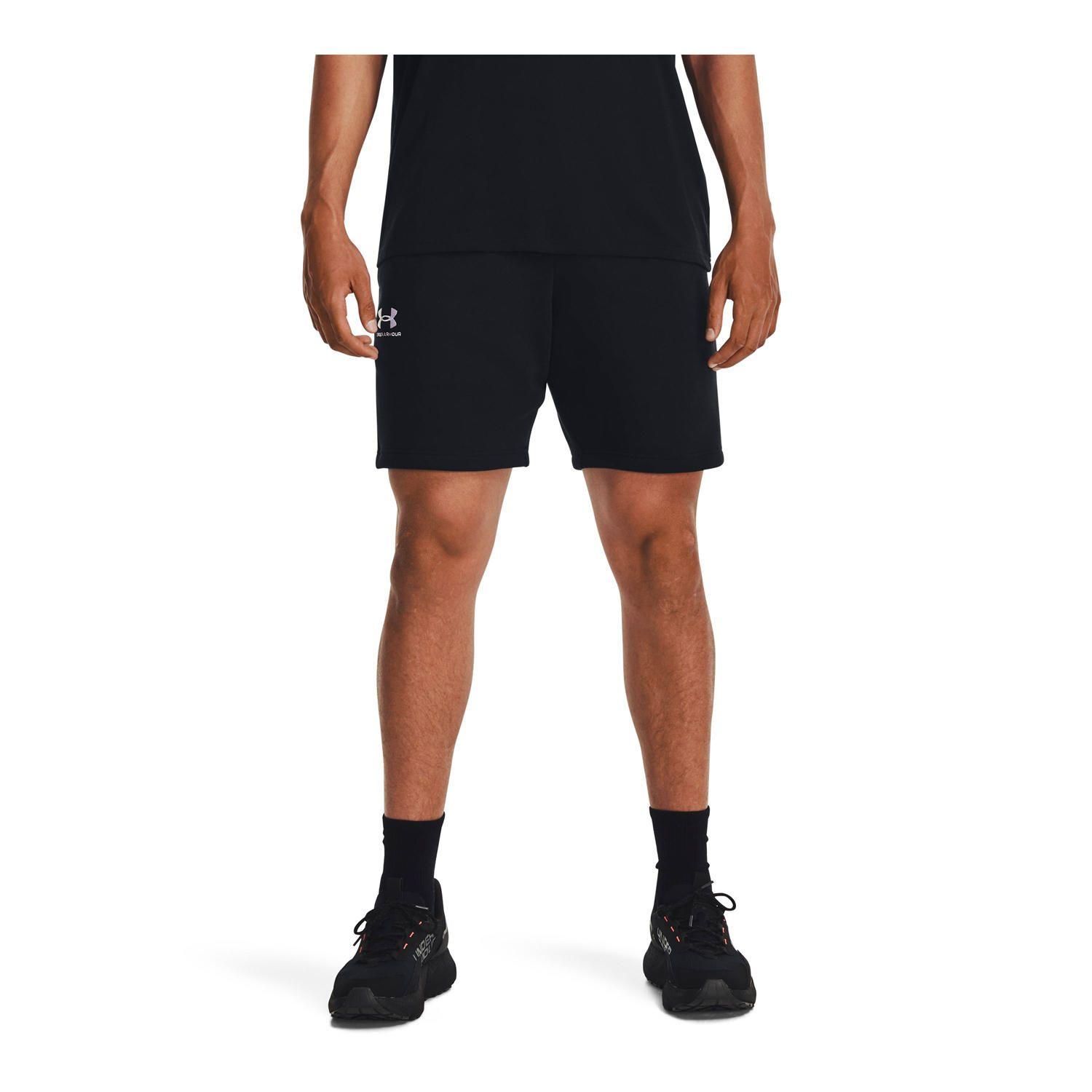 Shorts de vellón UA Essential hombre Negro-3