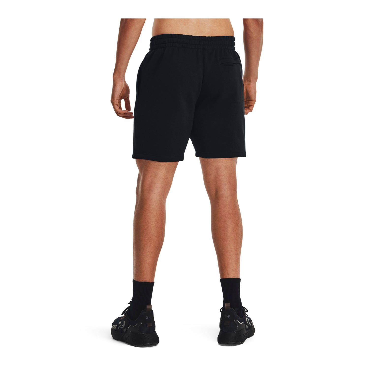 Shorts de vellón UA Essential hombre Negro-4