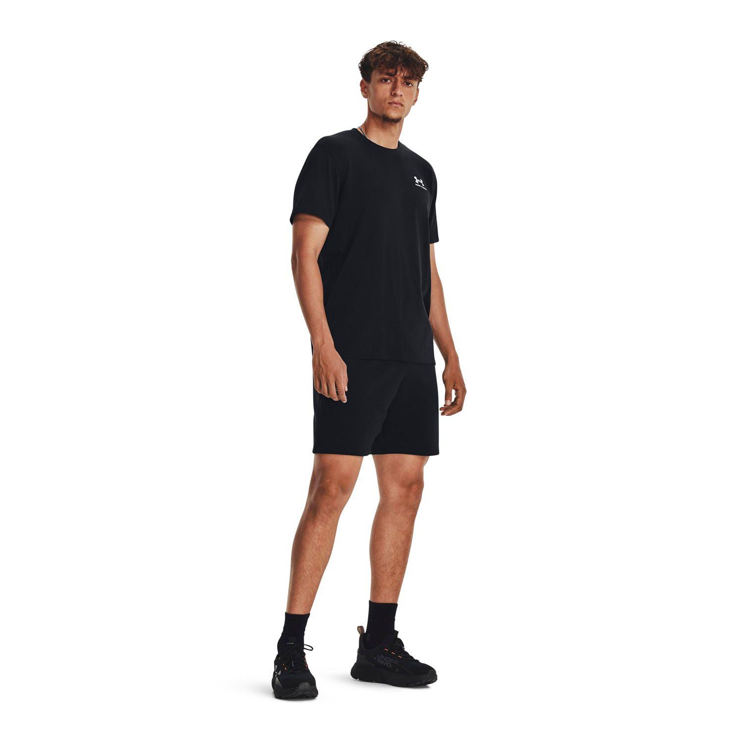Shorts de vellón UA Essential hombre Negro-5