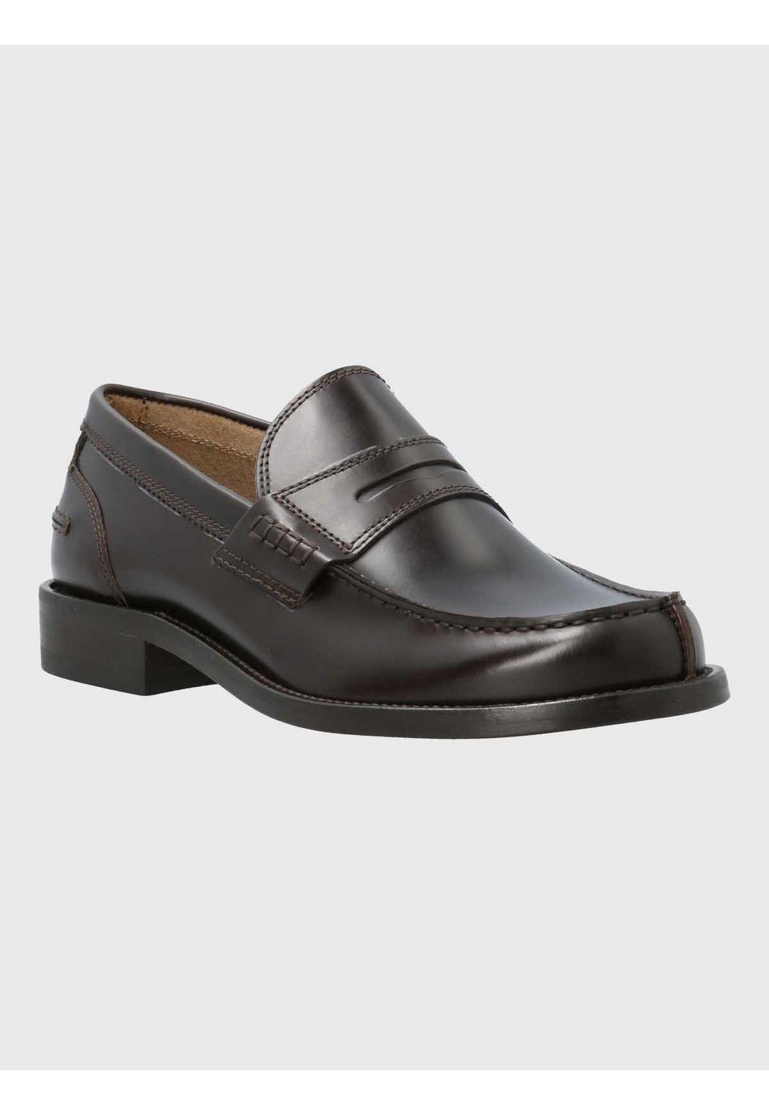 Mocasin Italiano Hombre Cuero Café Oscuro-0
