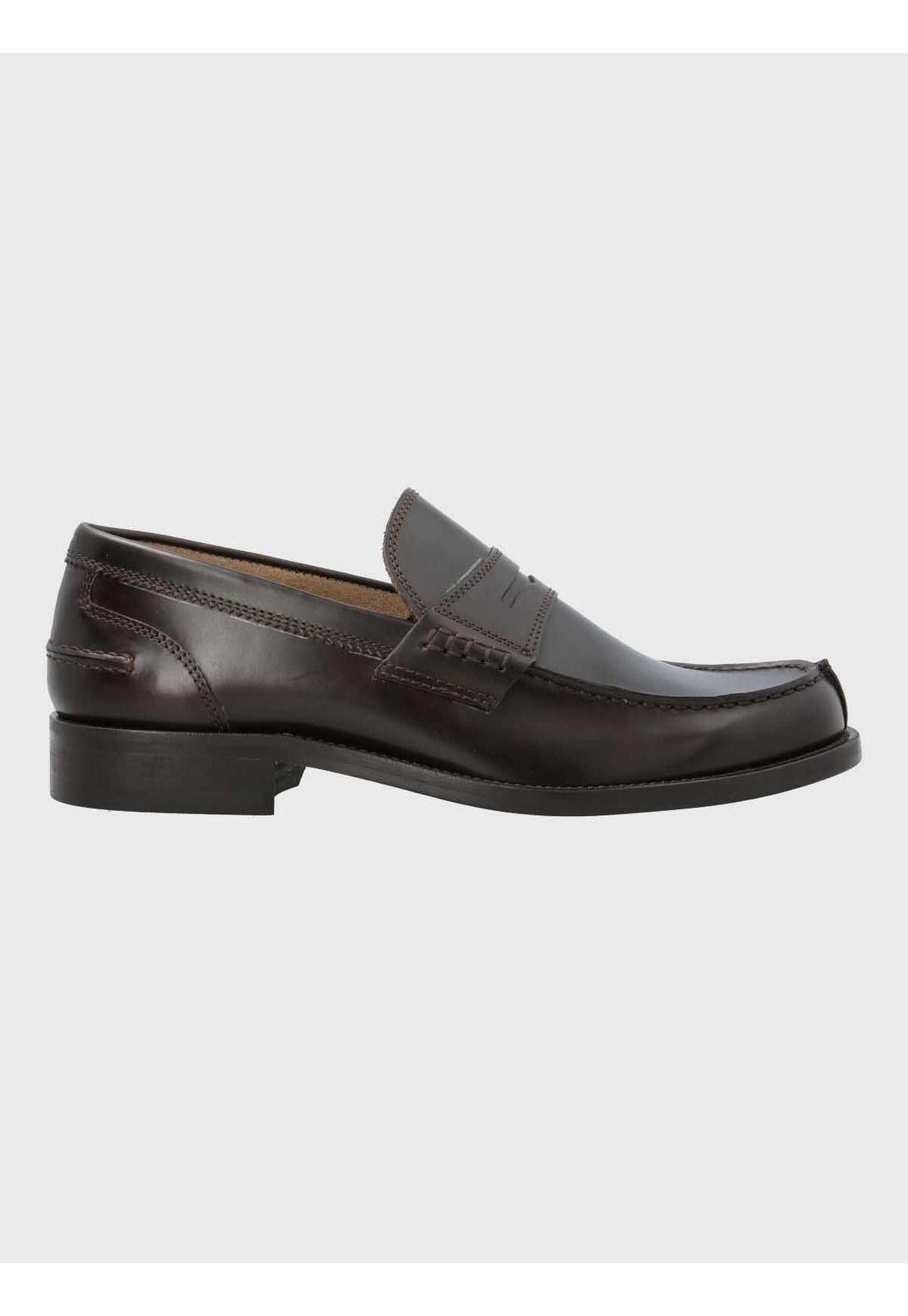 Mocasin Italiano Hombre Cuero Café Oscuro-1