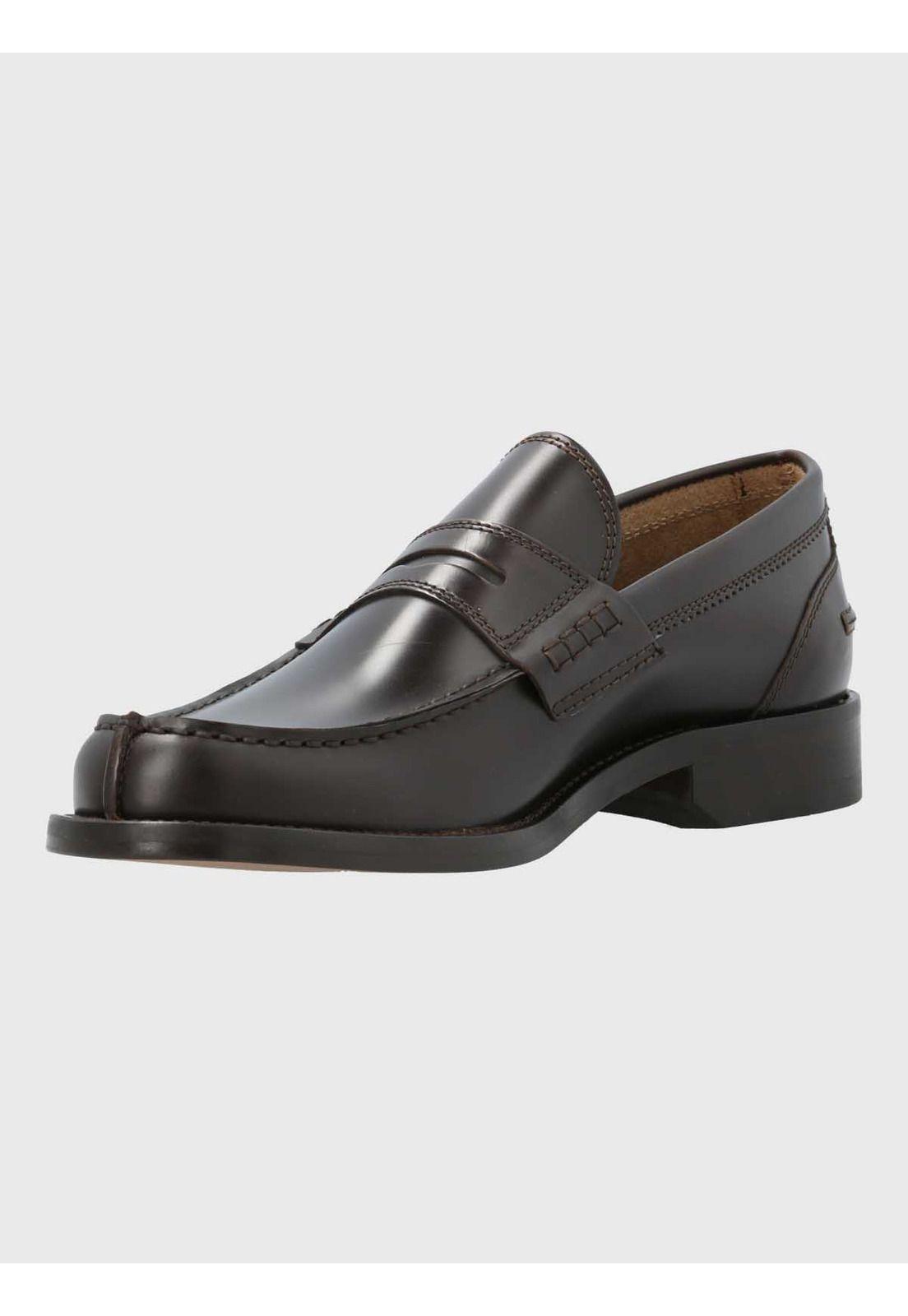 Mocasin Italiano Hombre Cuero Café Oscuro-4