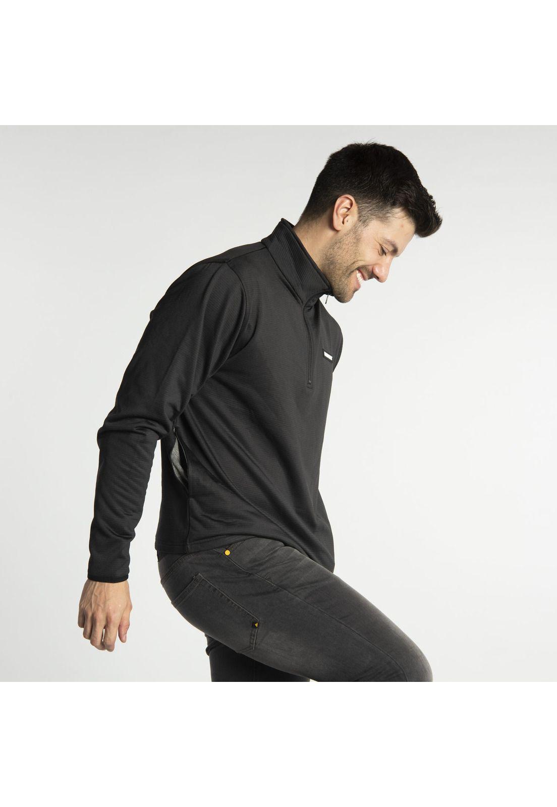 Polar Hombre Fdtn Qz Grid Fleece Negro-1