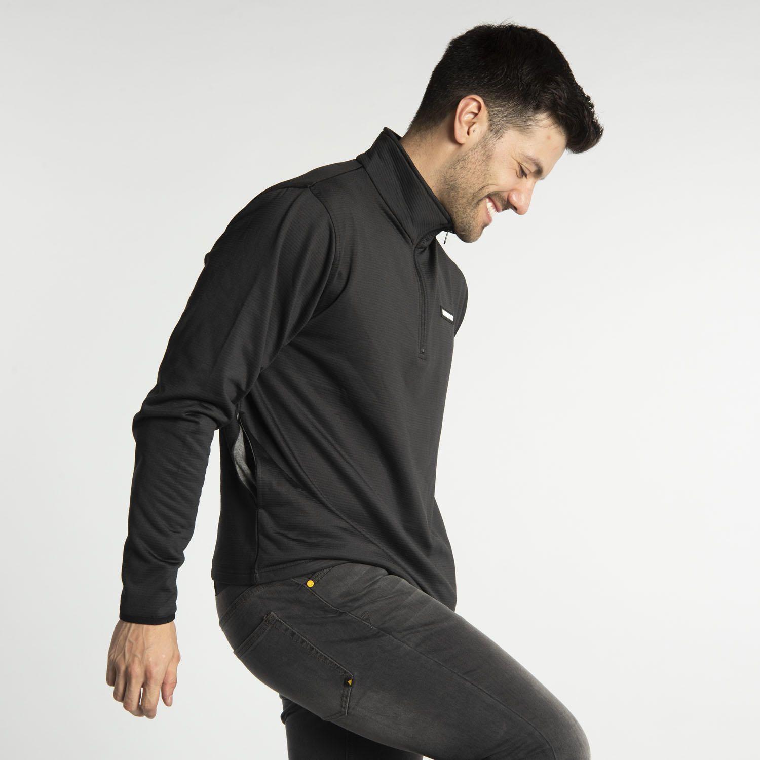 Polar Hombre Fdtn Qz Grid Fleece Negro-1