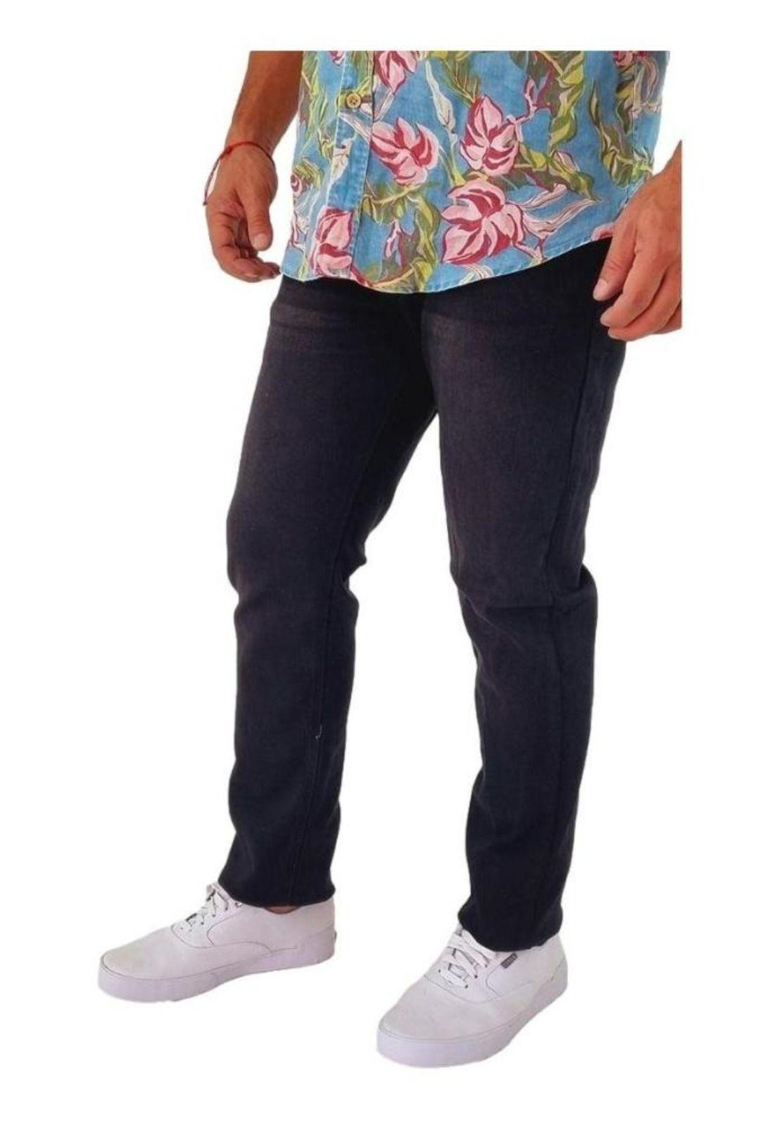 Jeans Elasticados Semirecto Negro Mosaico-0