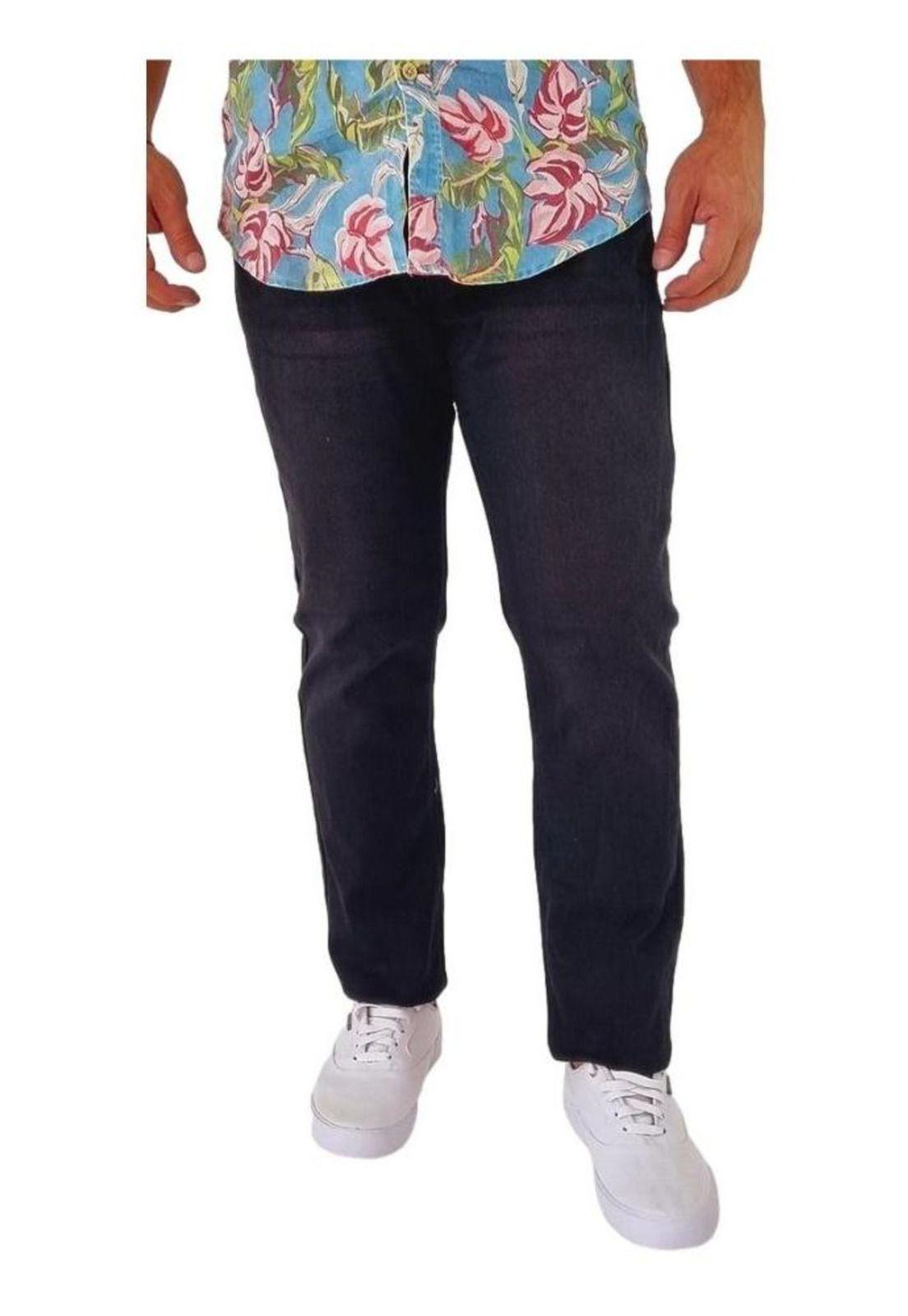 Jeans Elasticados Semirecto Negro Mosaico-1