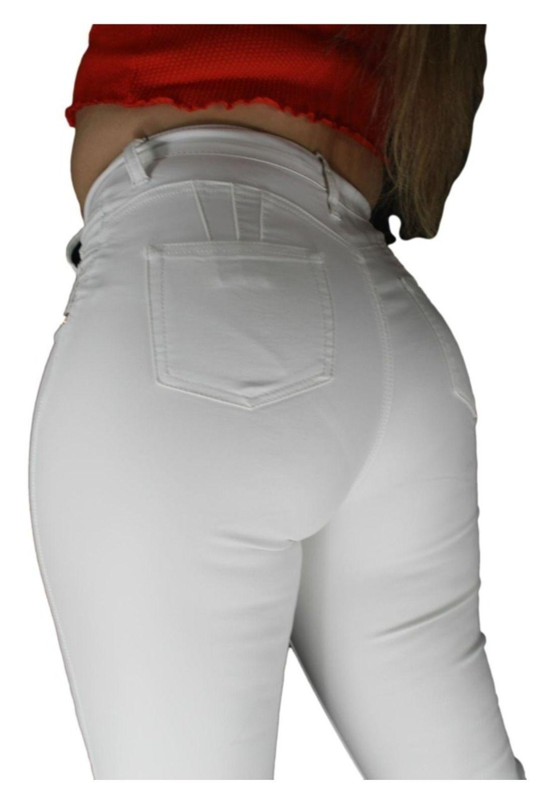 Pantalón Ecocuero Mujer Blanco-2