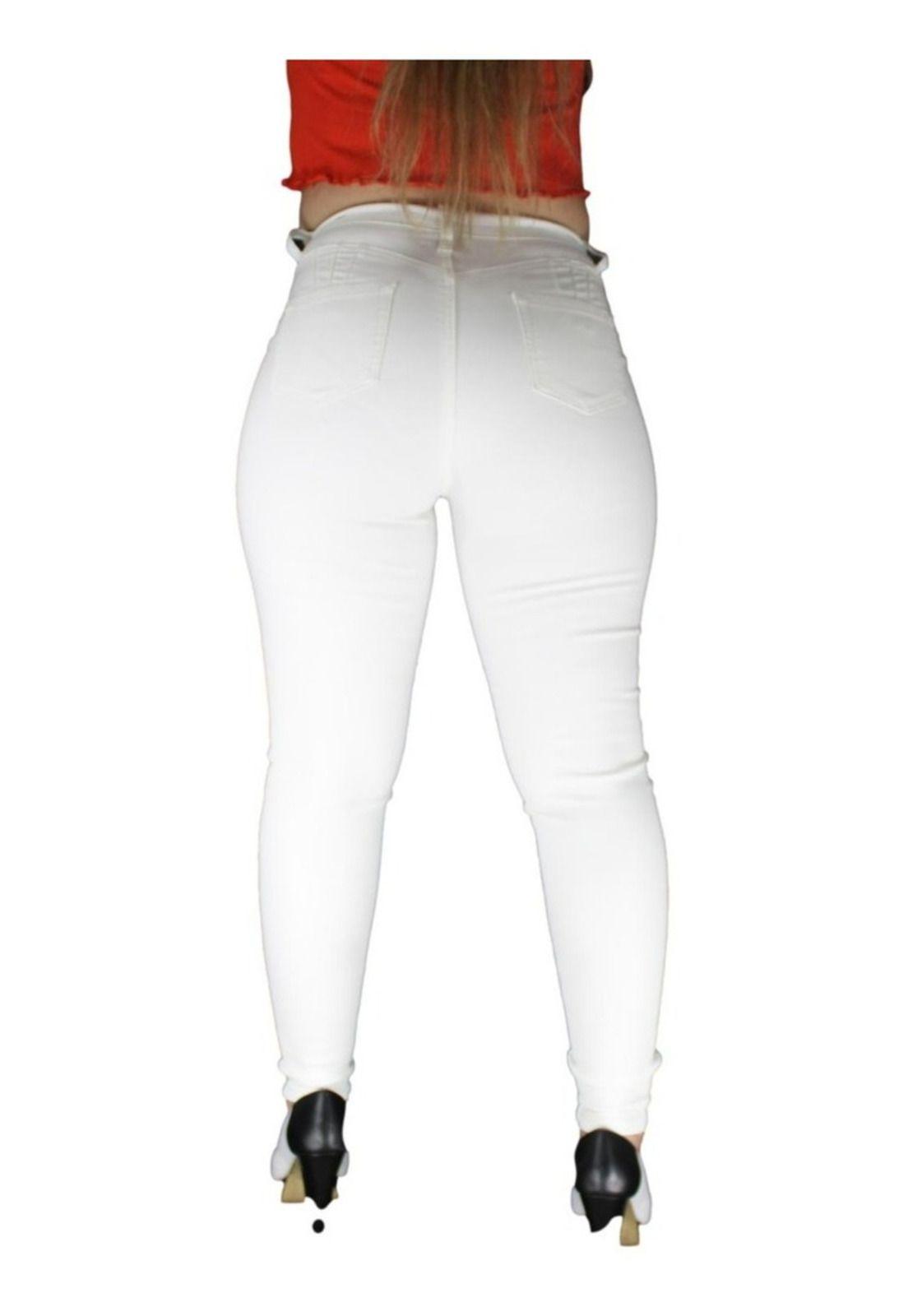 Pantalón Ecocuero Mujer Blanco-4