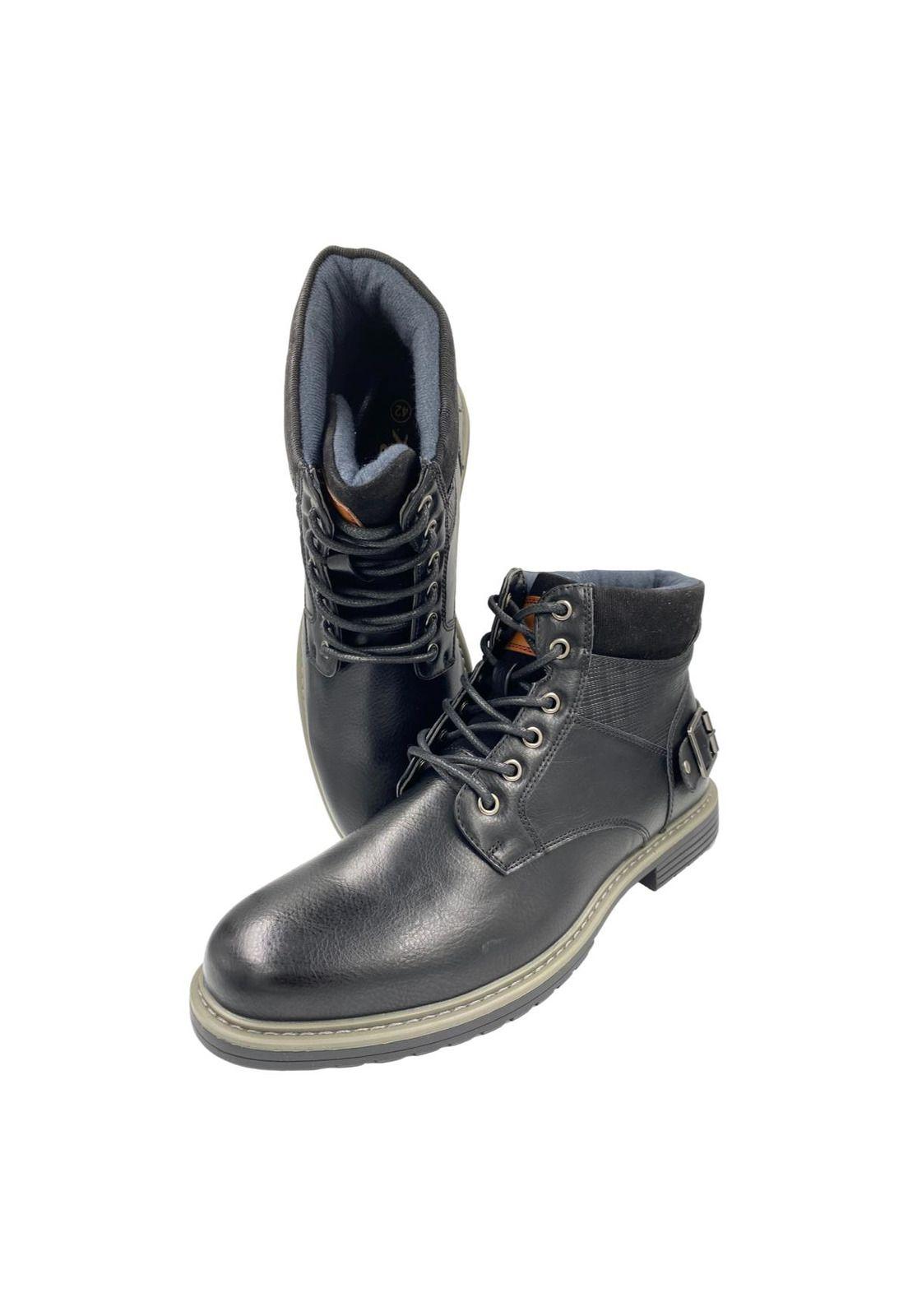 Botín Casual Hombre Forrado Negro 8529-0