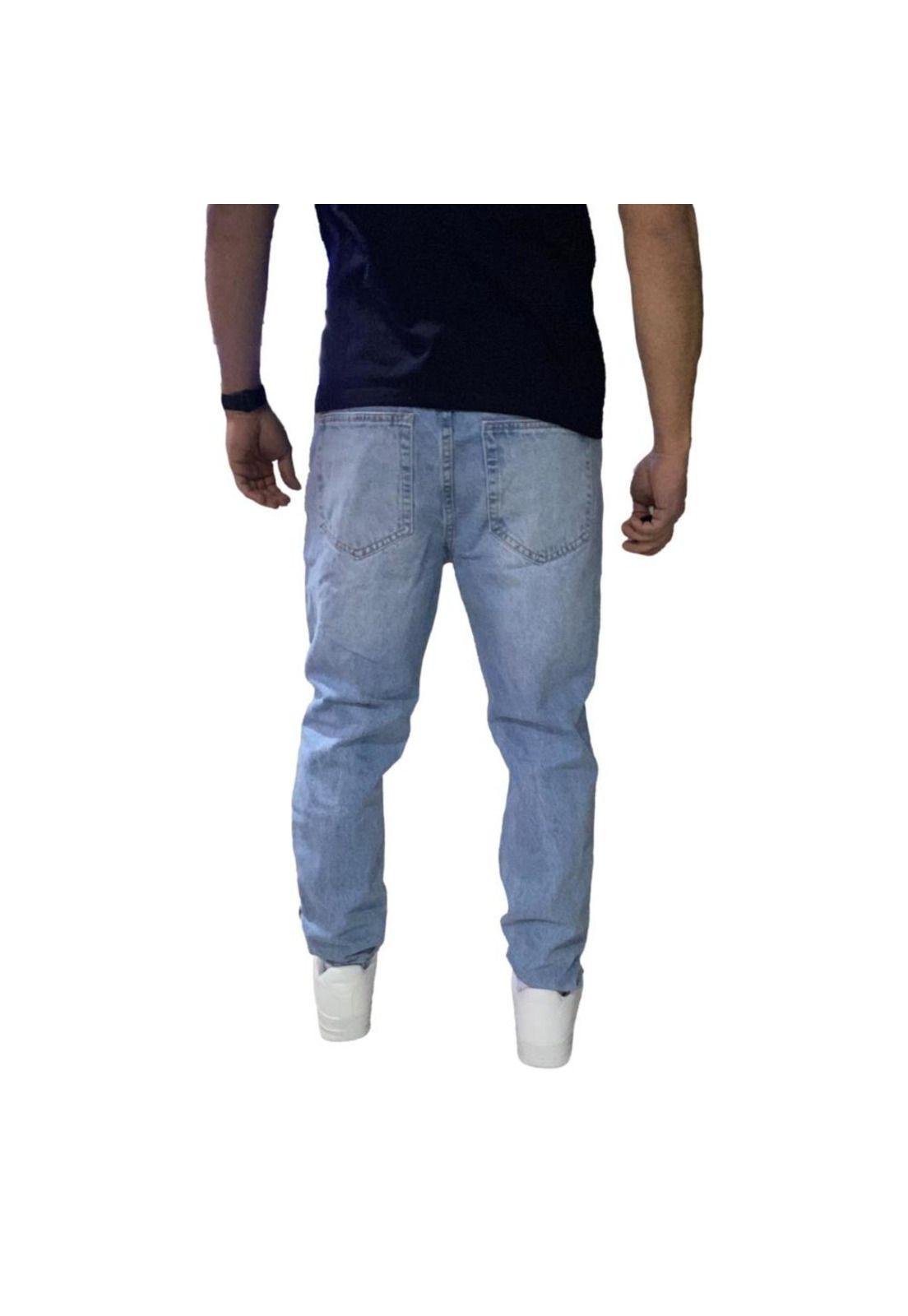 Jeans Mom Super Rasgado Tela Rígida Celeste-2