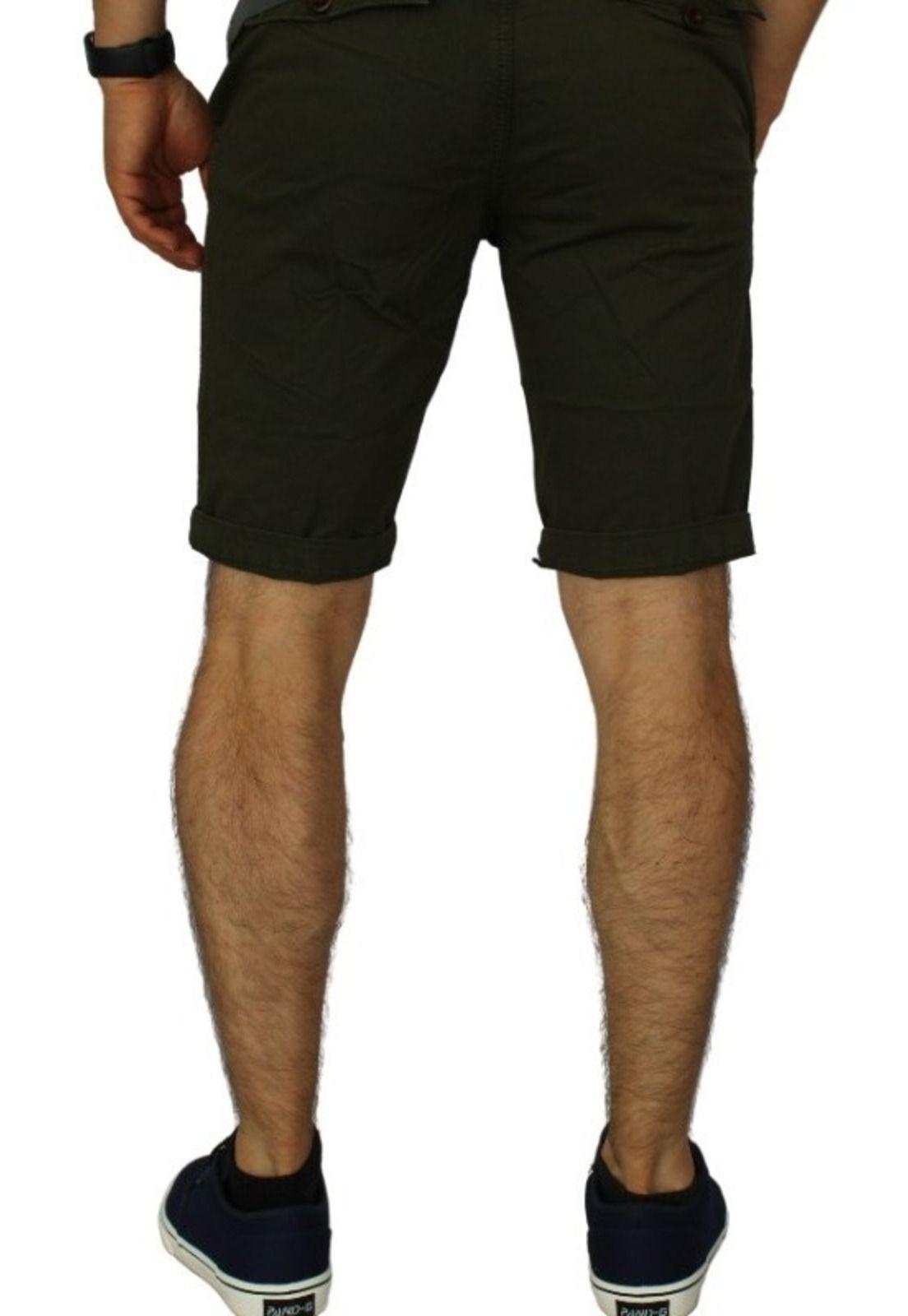 Bermuda Elasticada Slim Fit Verde Oscuro -2