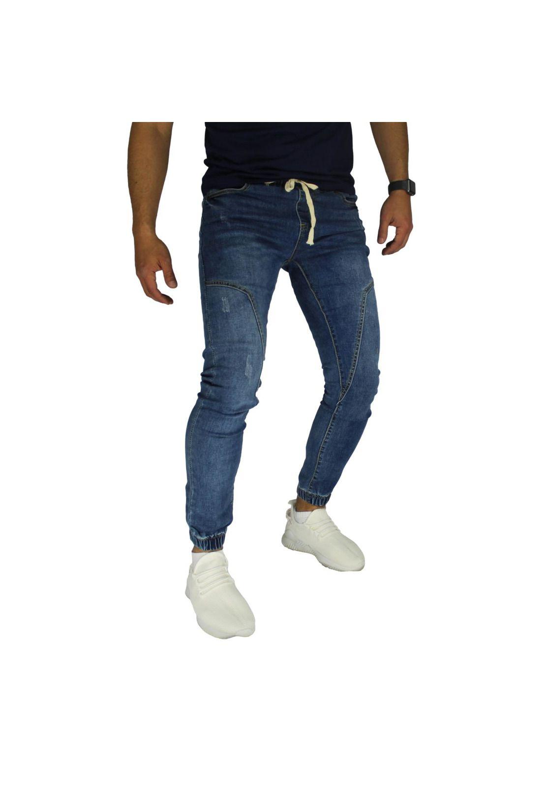 Joggers Jeans Súper Slim Azul-1