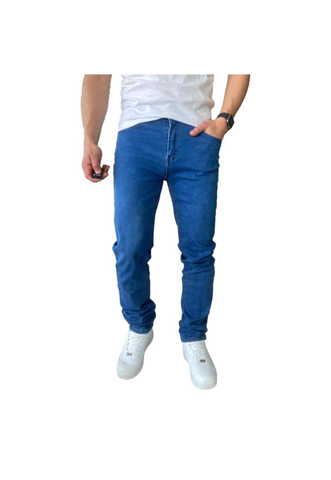 Jeans Hombre Elasticados Slim Fit Azul Medio-2