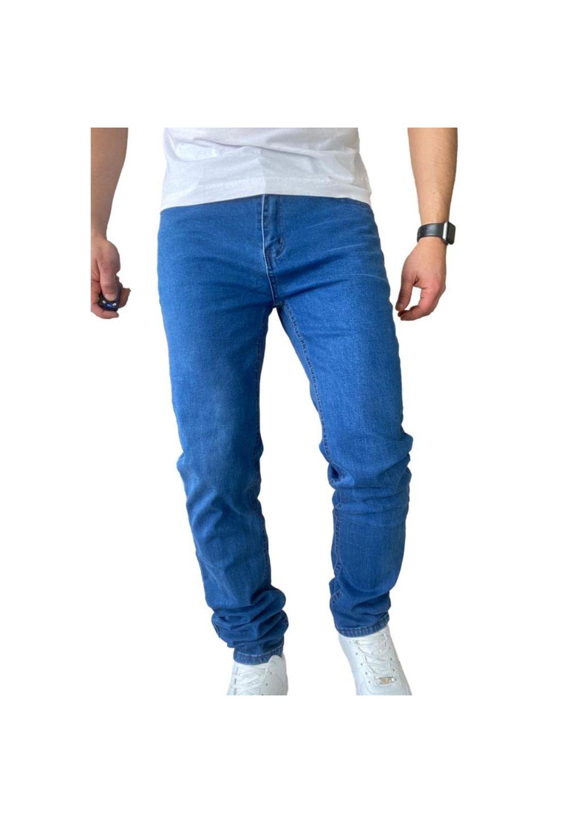 Jeans Hombre Elasticados Slim Fit Azul Medio-5