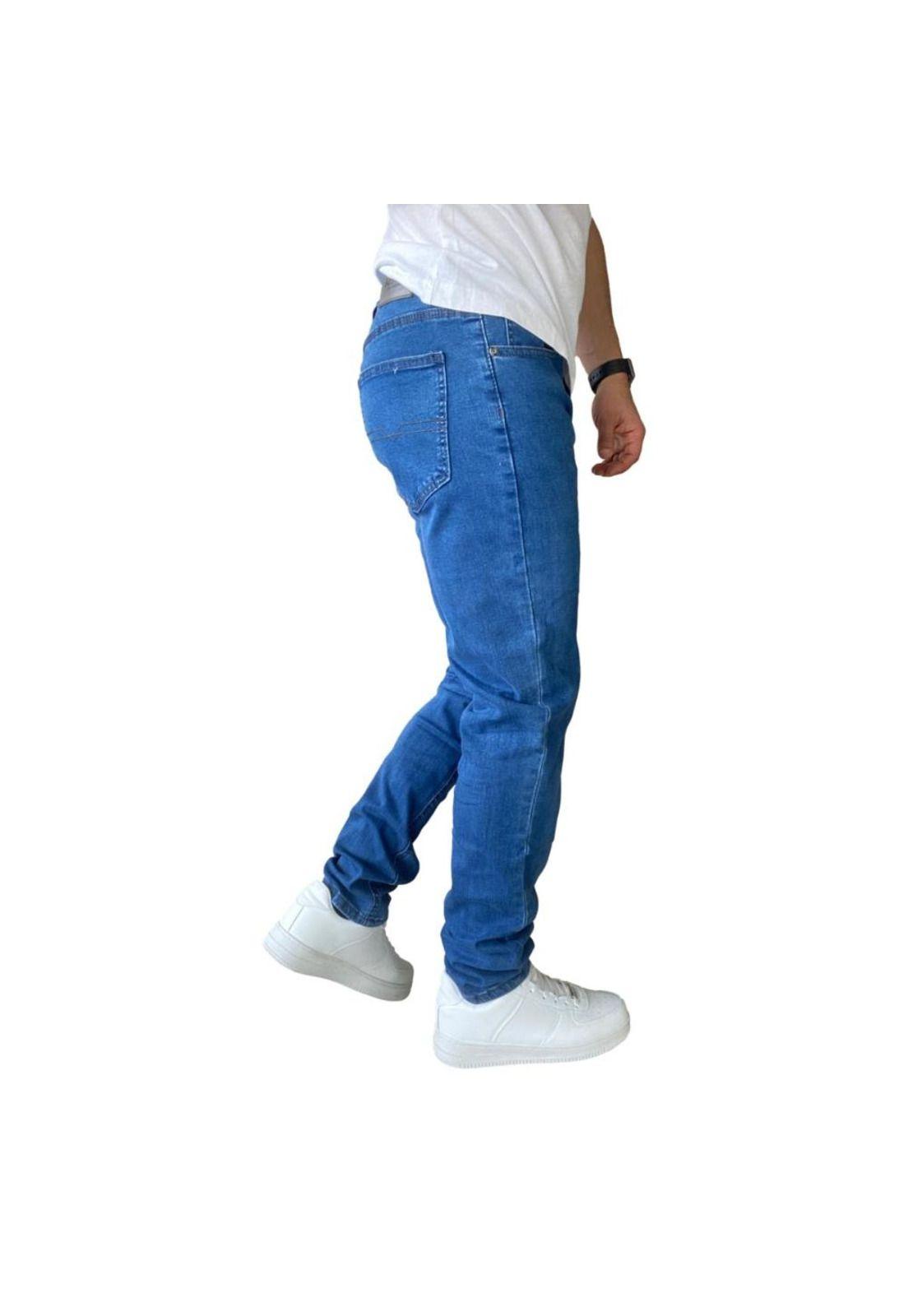 Jeans Hombre Elasticados Slim Fit Azul Medio-8