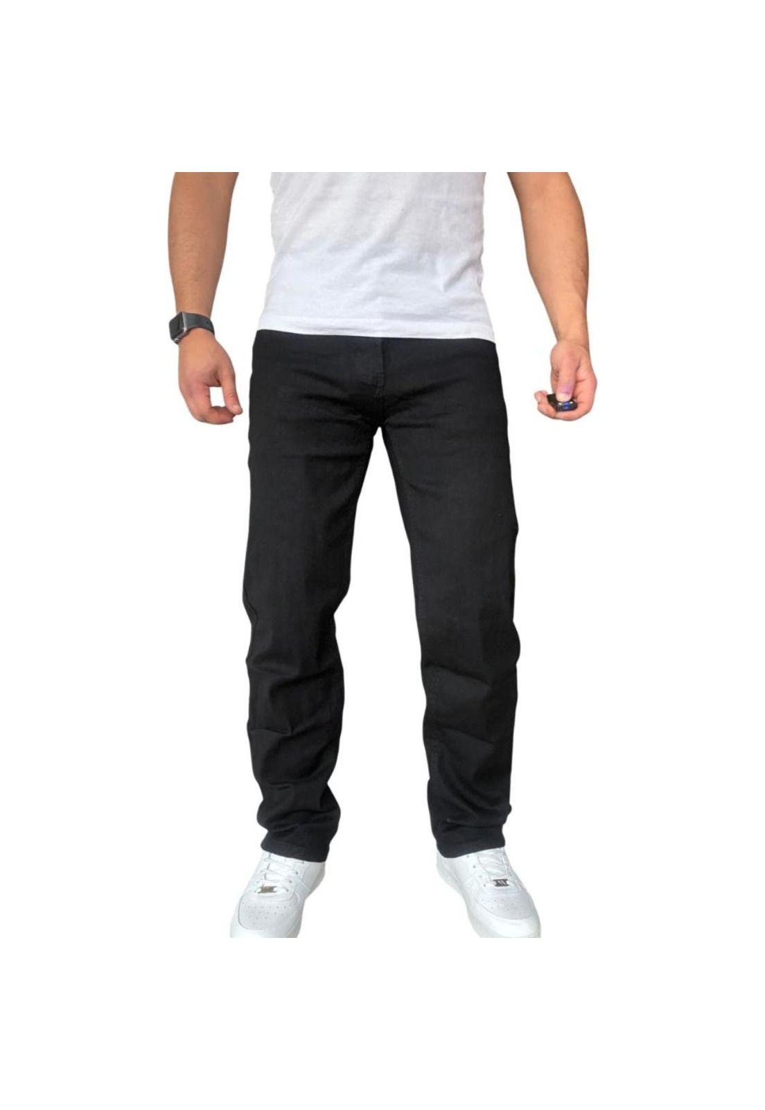 Jeans Elasticados Rectos Straight Fit Negro - 44-0