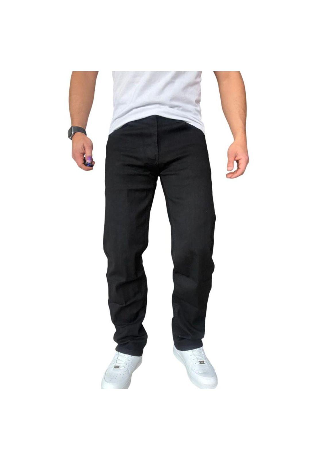 Jeans Elasticados Rectos Straight Fit Negro - 44-2