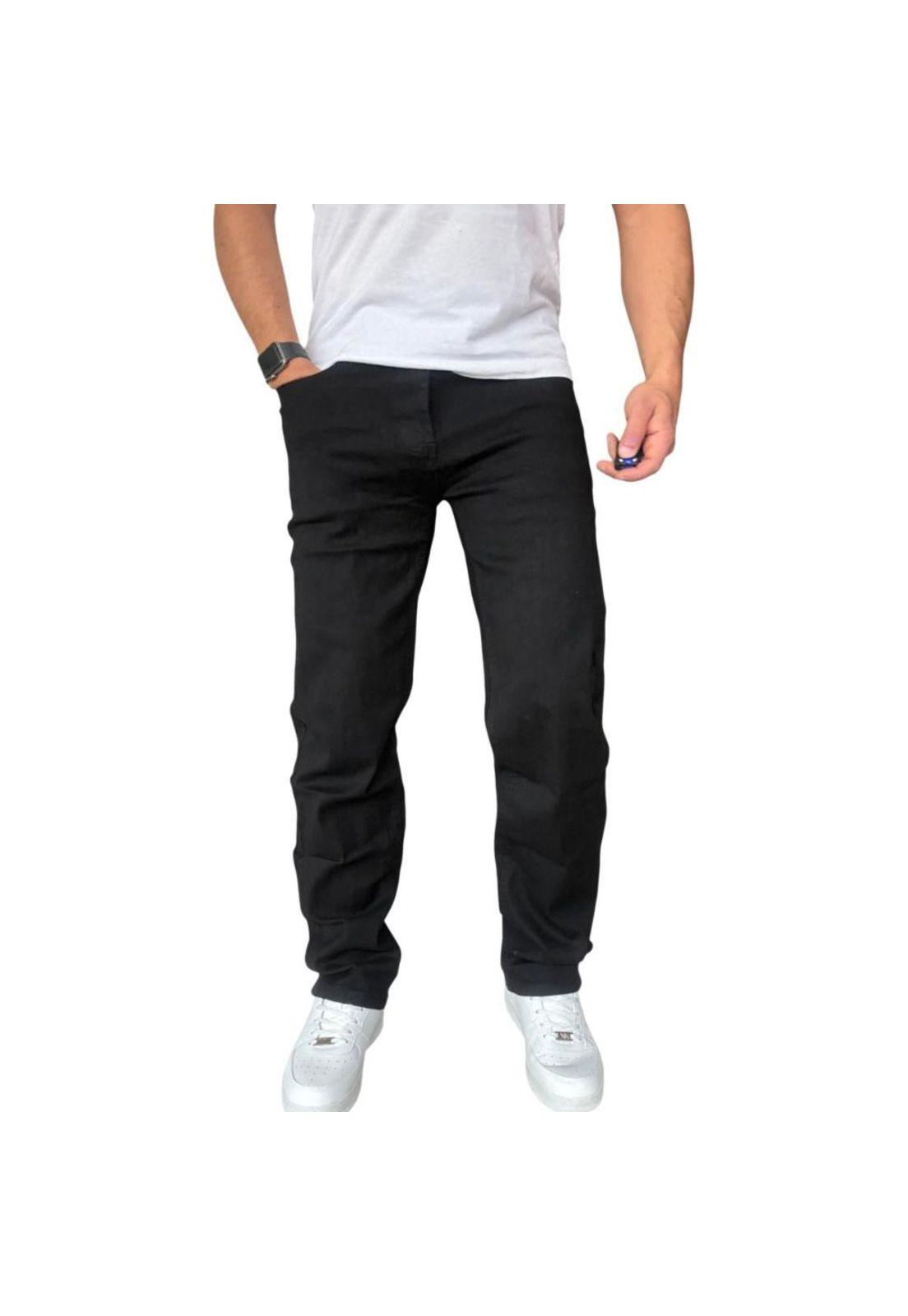 Jeans Elasticados Rectos Straight Fit Negro - 44-3