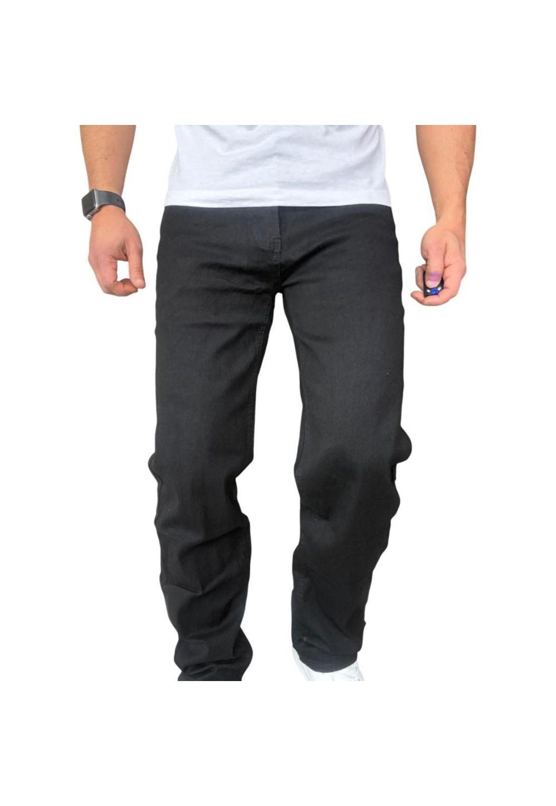 Jeans Elasticados Rectos Straight Fit Negro - 44-5