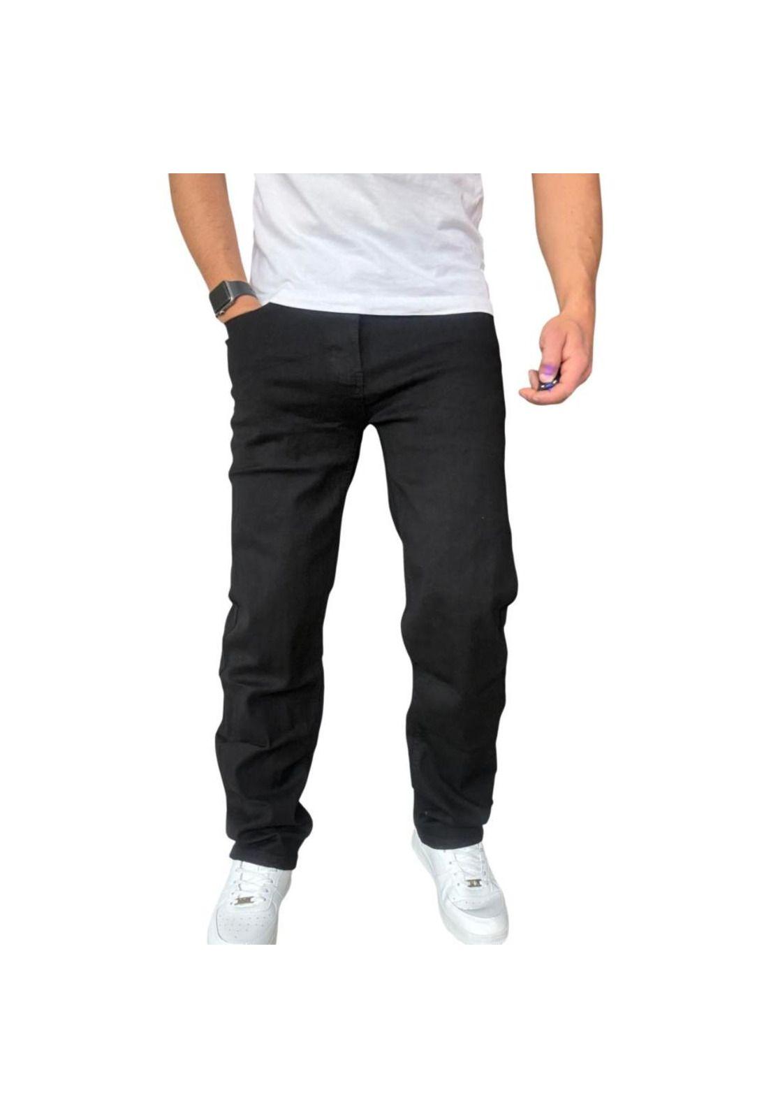 Jeans Elasticados Rectos Straight Fit Negro - 44-8