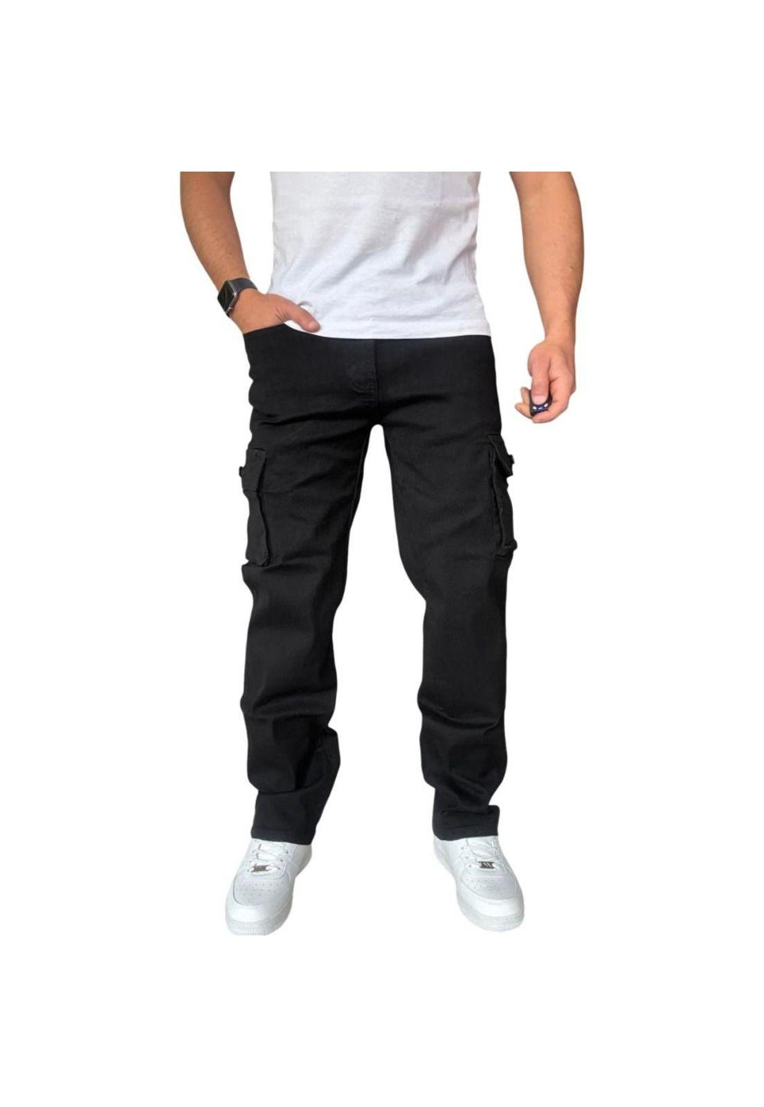 Jeans Cargo Recto Elasticado Stragth Fit Focalizado - Azul - 50-1
