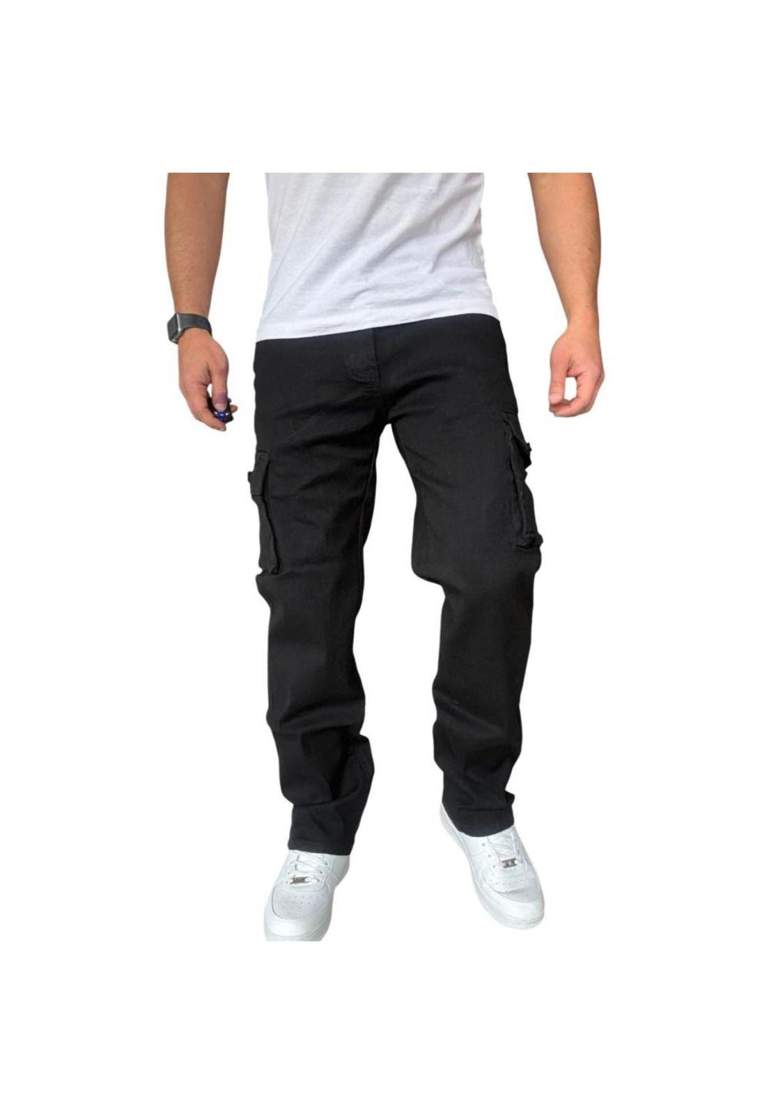 Jeans Cargo Recto Elasticado Stragth Fit Focalizado - Azul - 50-2