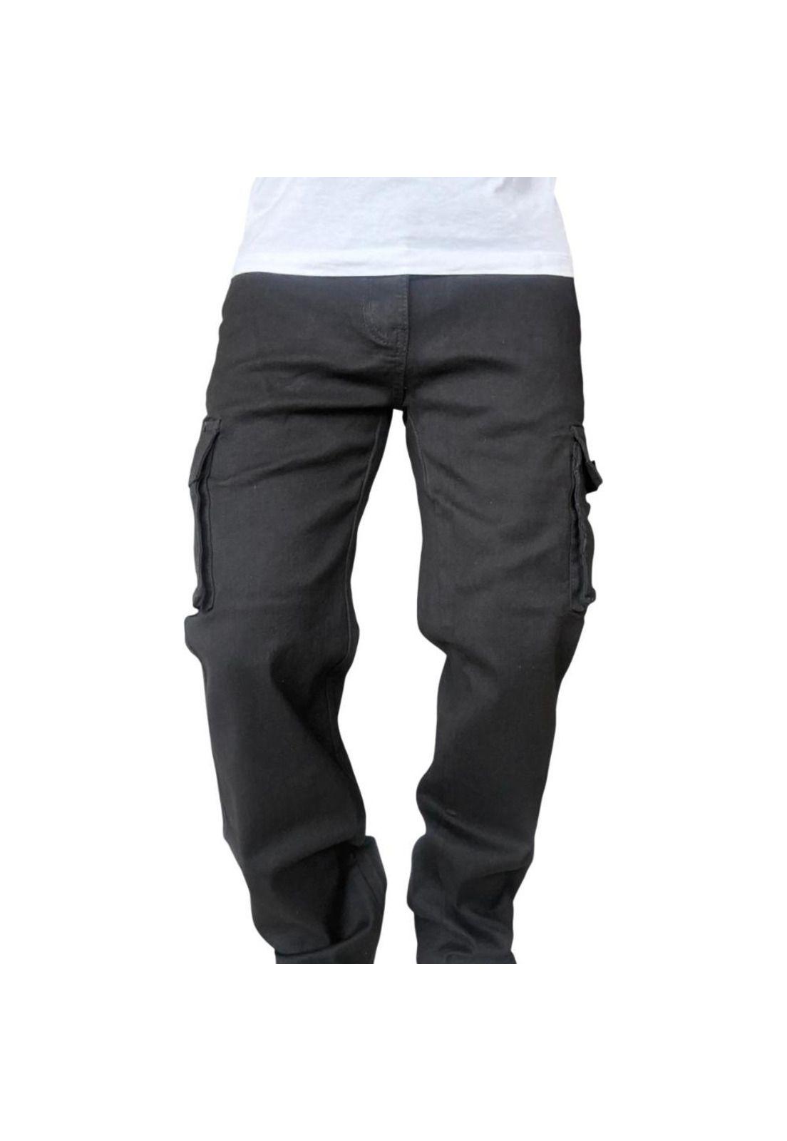 Jeans Cargo Recto Elasticado Stragth Fit Focalizado - Azul - 50-5
