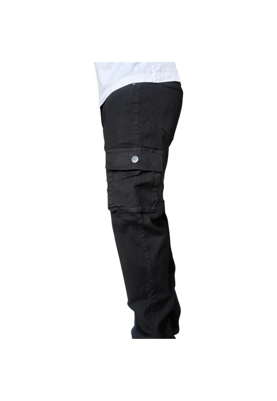 Jeans Cargo Recto Elasticado Stragth Fit Focalizado - Azul - 50-6