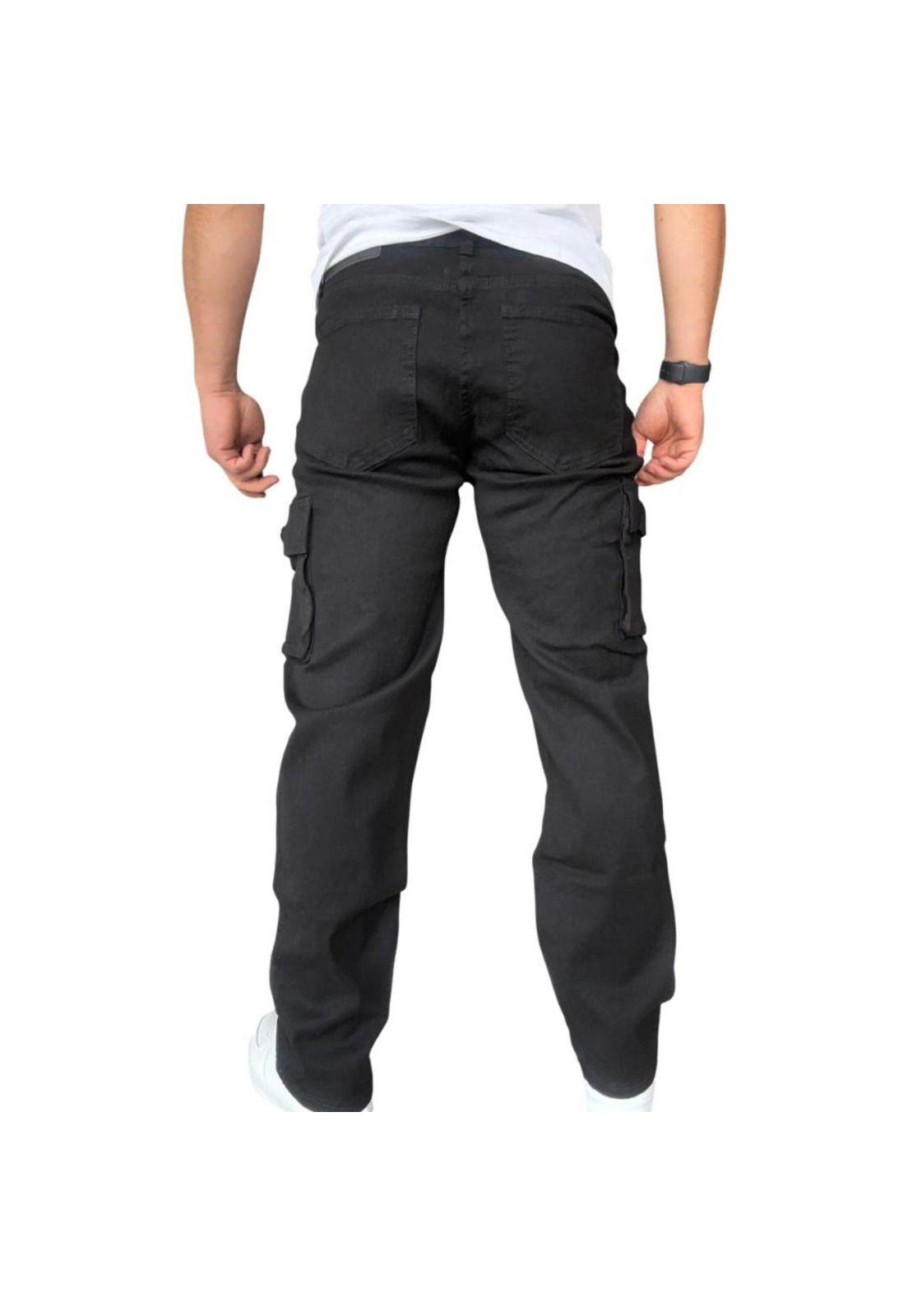 Jeans Cargo Recto Elasticado Stragth Fit Focalizado - Azul - 50-7
