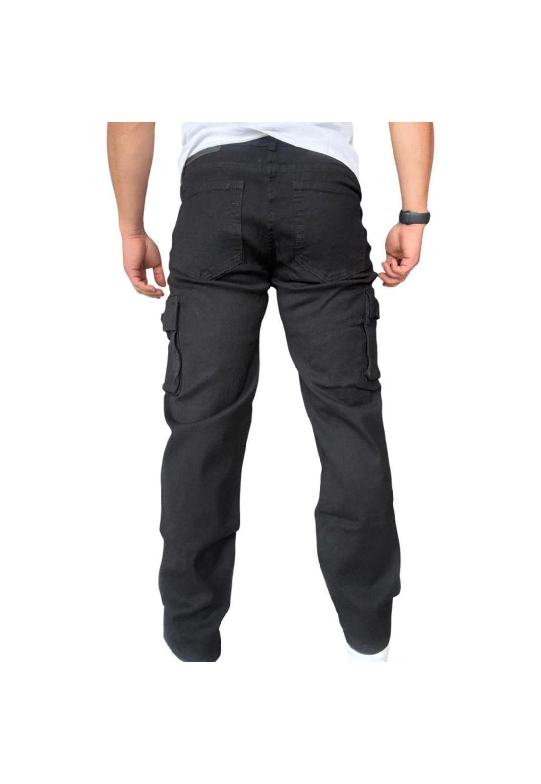 Jeans Cargo Recto Elasticado Stragth Fit Focalizado - Azul - 50-8