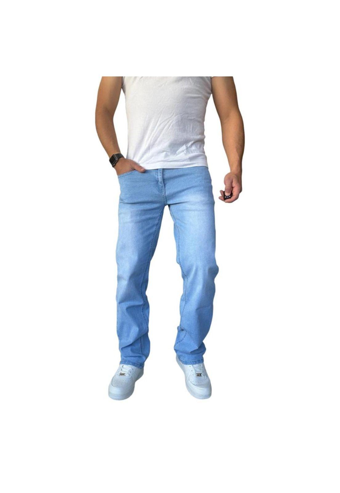 Jeans Elasticados Rectos Straight Fit Celeste Focalizado - 42-1