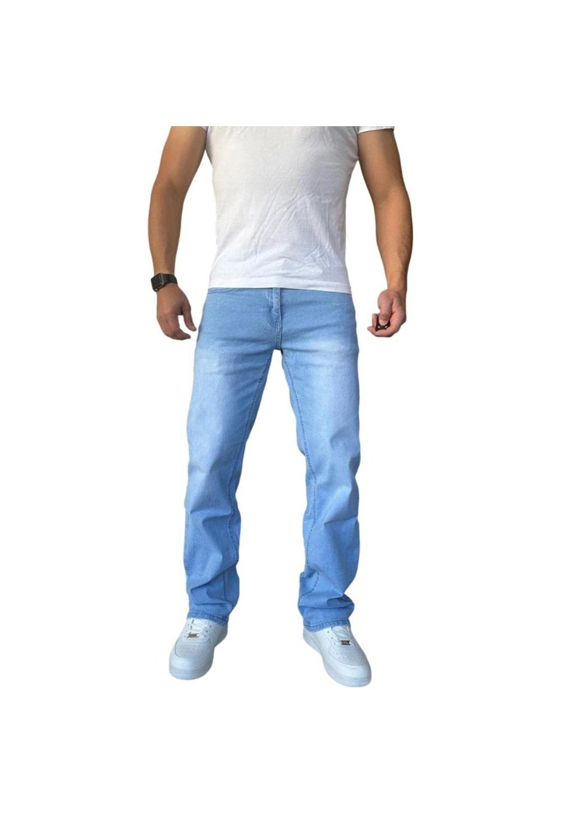 Jeans Elasticados Rectos Straight Fit Celeste Focalizado - 42-2