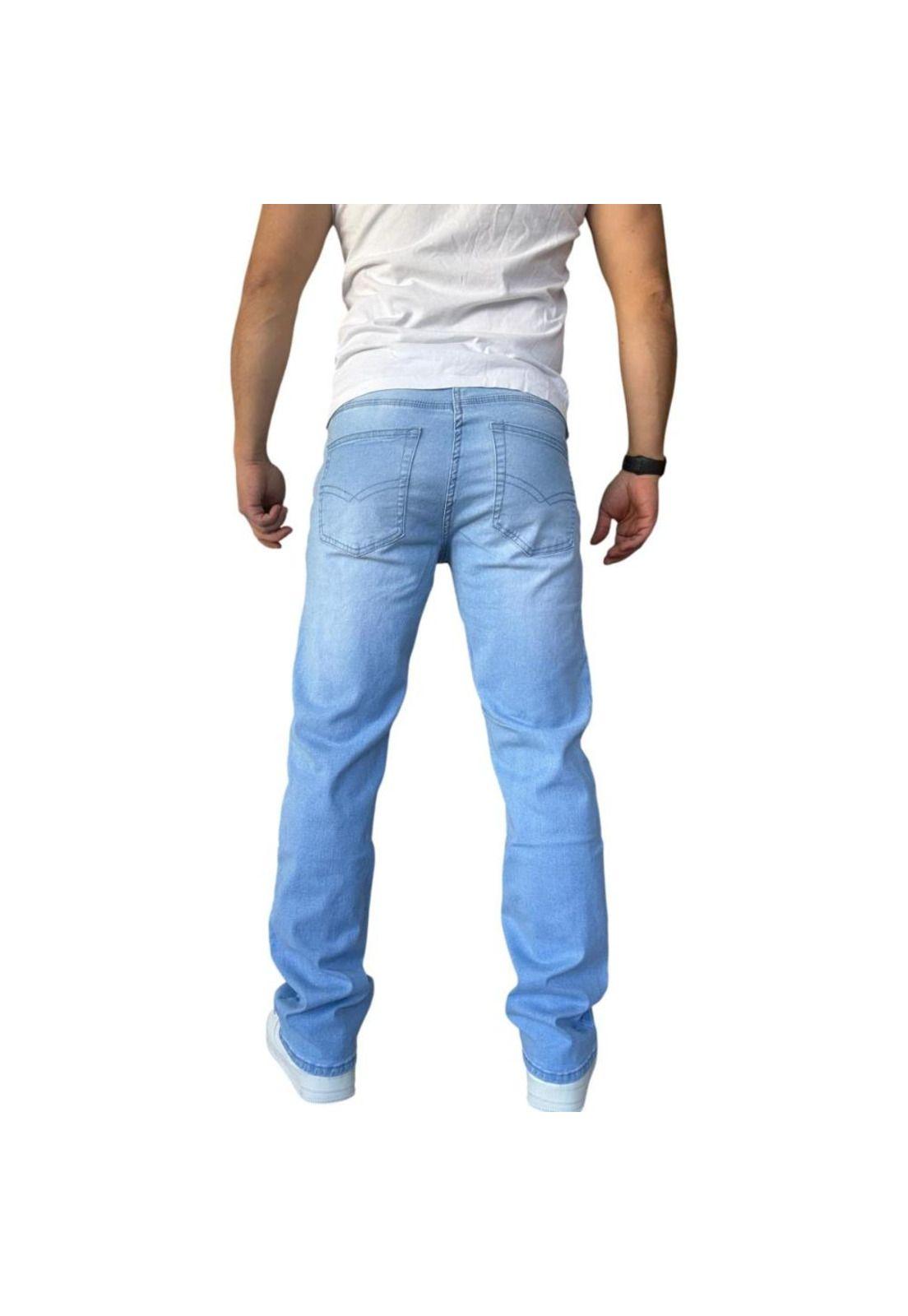 Jeans Elasticados Rectos Straight Fit Celeste Focalizado - 42-3