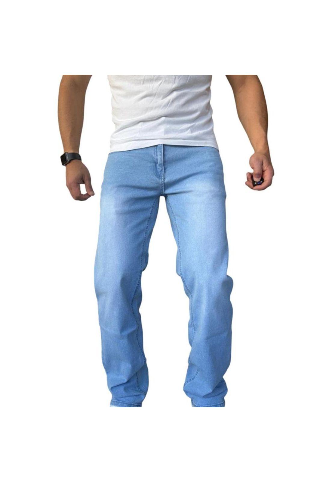 Jeans Elasticados Rectos Straight Fit Celeste Focalizado - 42-5