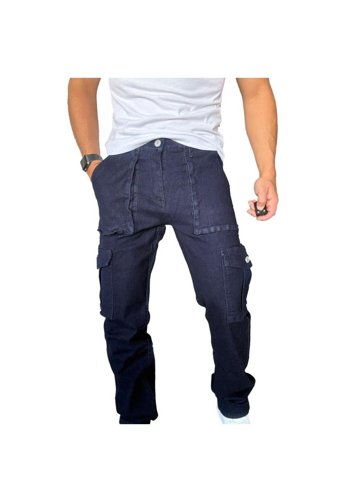 Jeans Cargo Elasticado Straight Fit Recto-3