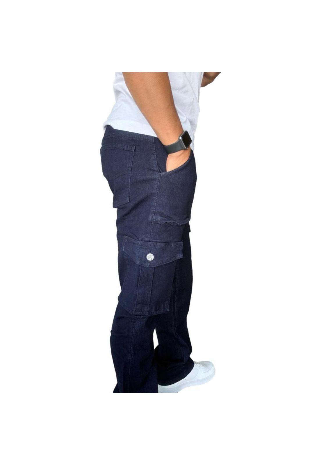 Jeans Cargo Elasticado Straight Fit Recto-4