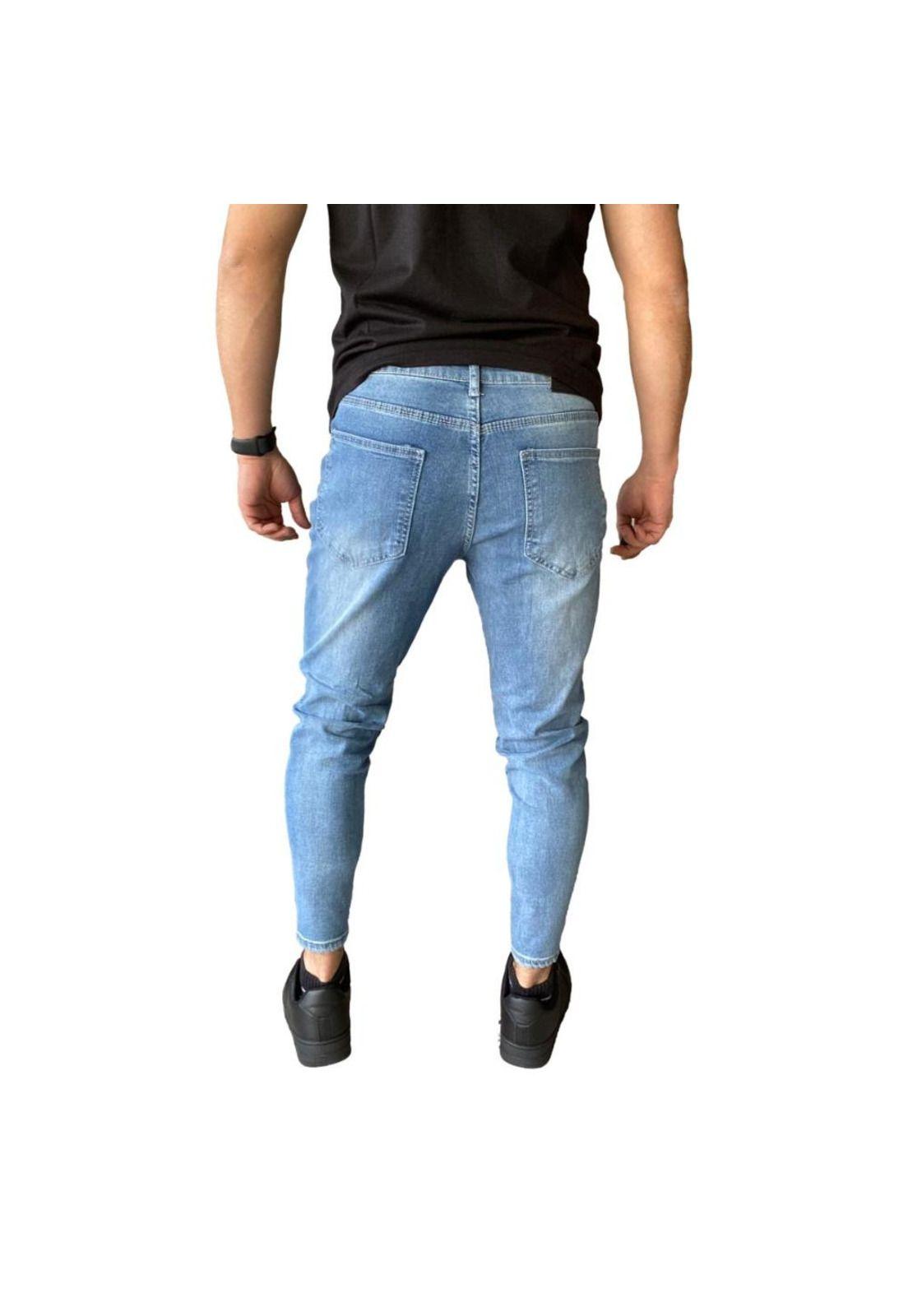 Jeans Destroyed Super Slim Fit Celeste-1