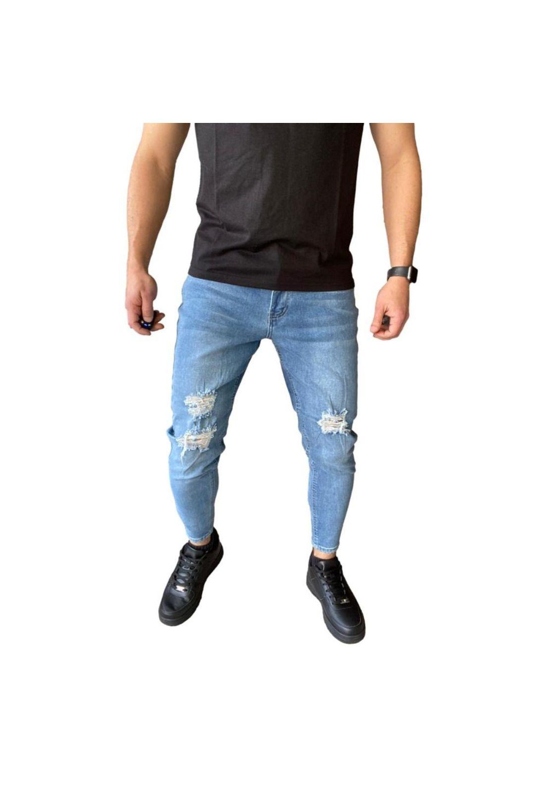 Jeans Destroyed Super Slim Fit Celeste-2