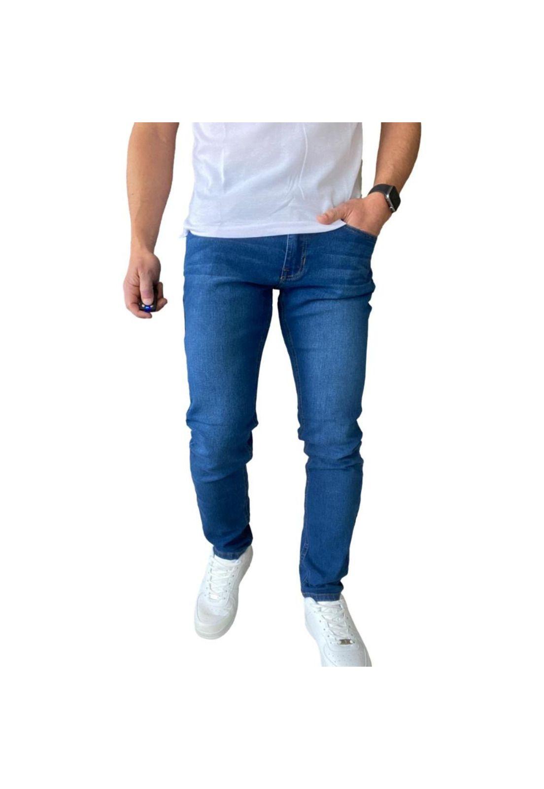 Jeans Hombre Elasticados Slim Azul-1
