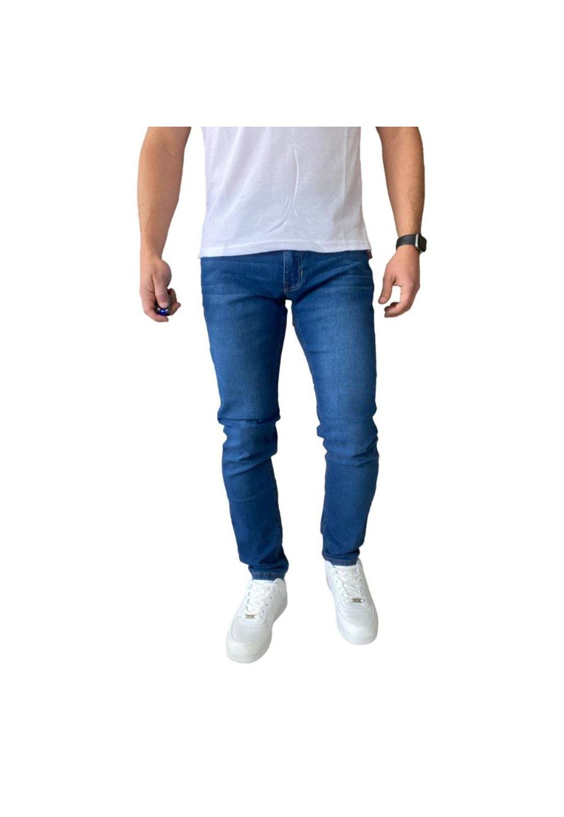Jeans Hombre Elasticados Slim Azul-2