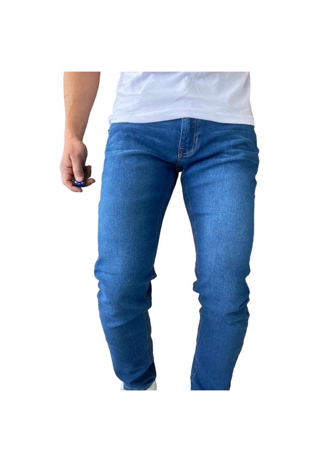 Jeans Hombre Elasticados Slim Azul-5