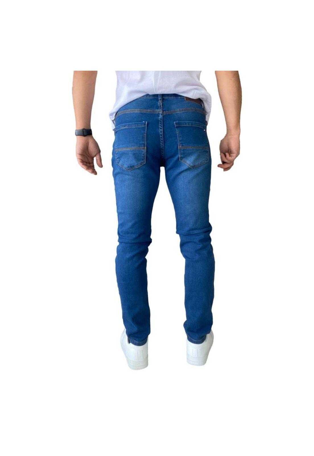 Jeans Hombre Elasticados Slim Azul-6