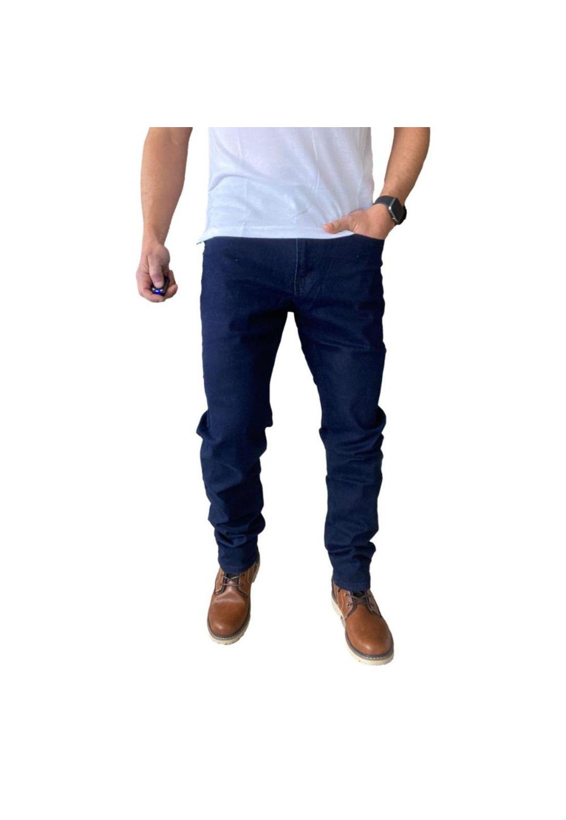 Jeans Hombre Elasticados Slim Azul-0